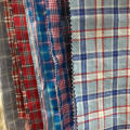Shirt dress fancy plaid check comfortable natrual 100% linen woven fabric